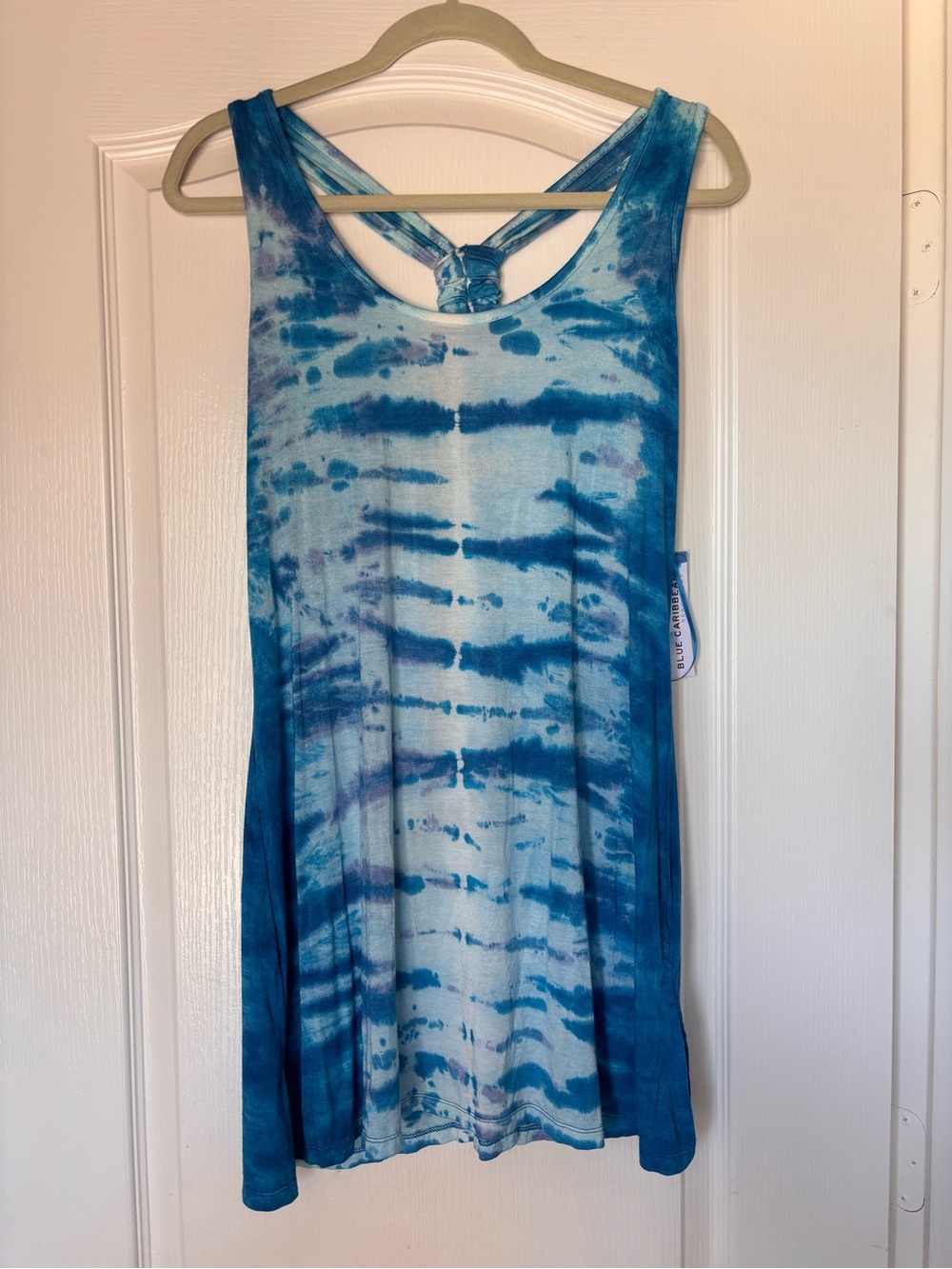 Blue Caribbean tie dye Beach Cover Up Dress Blue Size Small NEW